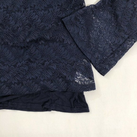 Banana Republic Blouse Women's XS Blue Lacey Regular Fit Size Extra Small XS - Picture 6 of 12